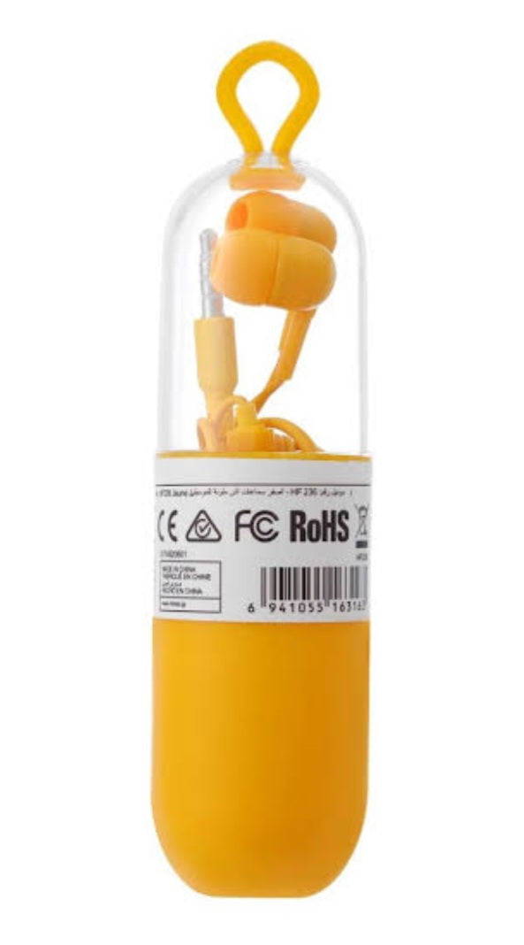 Colorful Music Earphones Model No.:HF236 Yellow