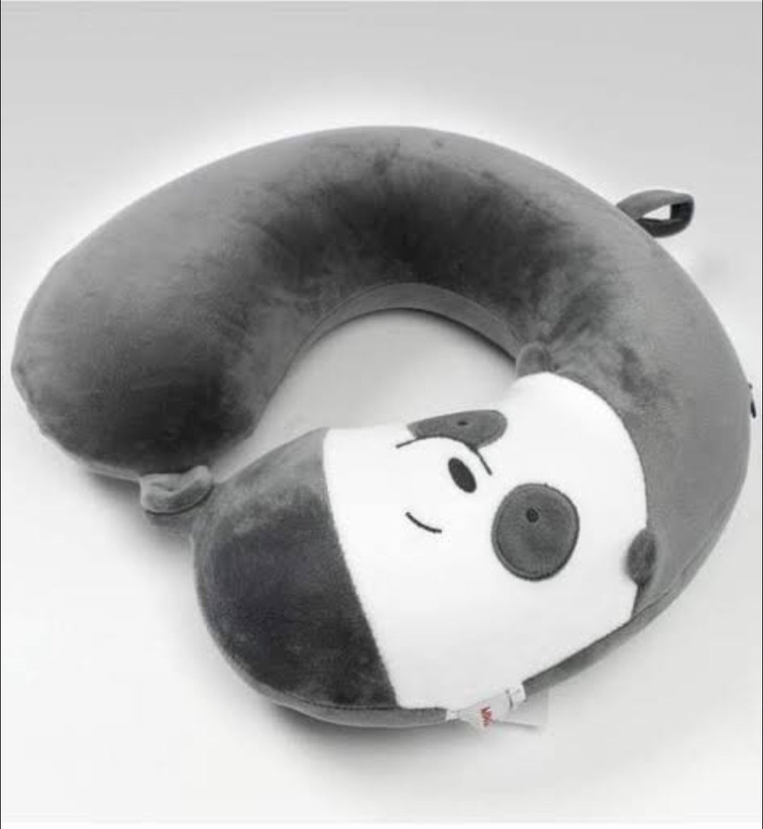 We Bare Bears- Memory Foam U-shaped Pillow (Light Grey)
