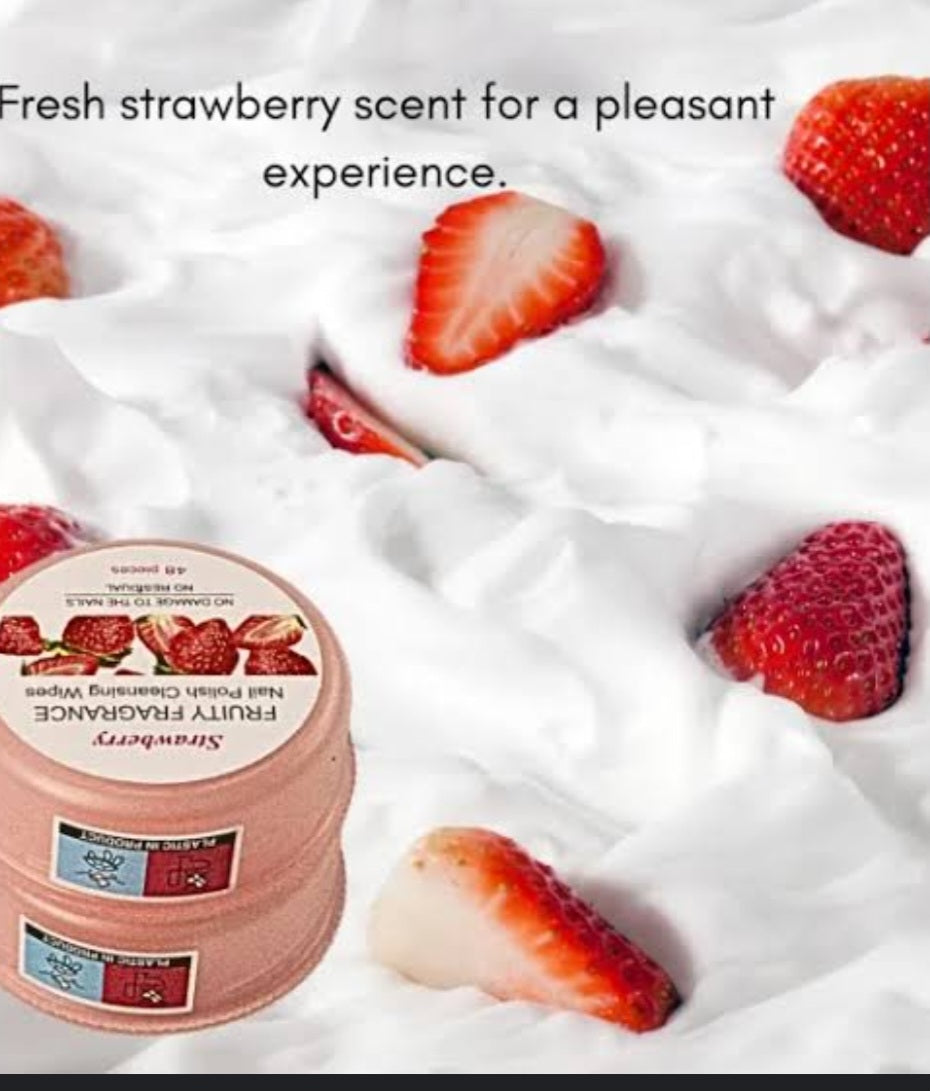 Nail Polish Cleansing Wipes(Strawberry Fragrance)