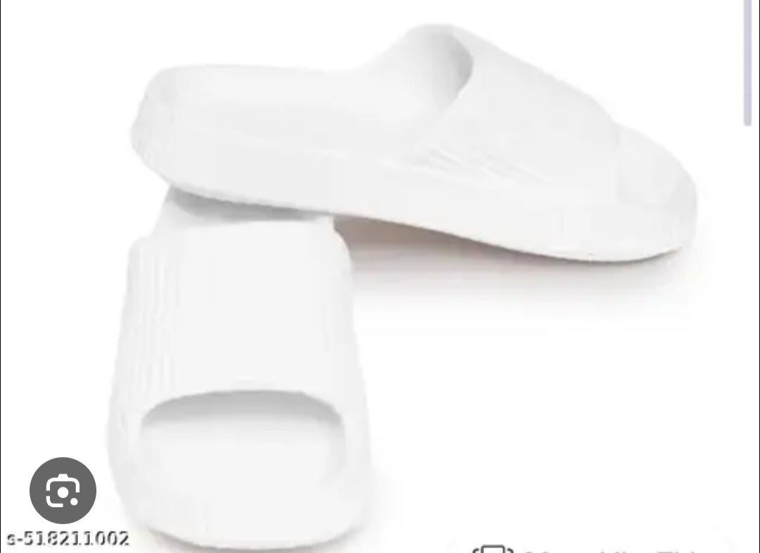 Classic Stripe Women's Bathroom Slippers(White,37-38)