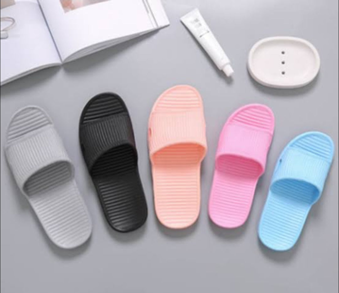 Classic Stripe Women's Bathroom Slippers(Blue,37-38)