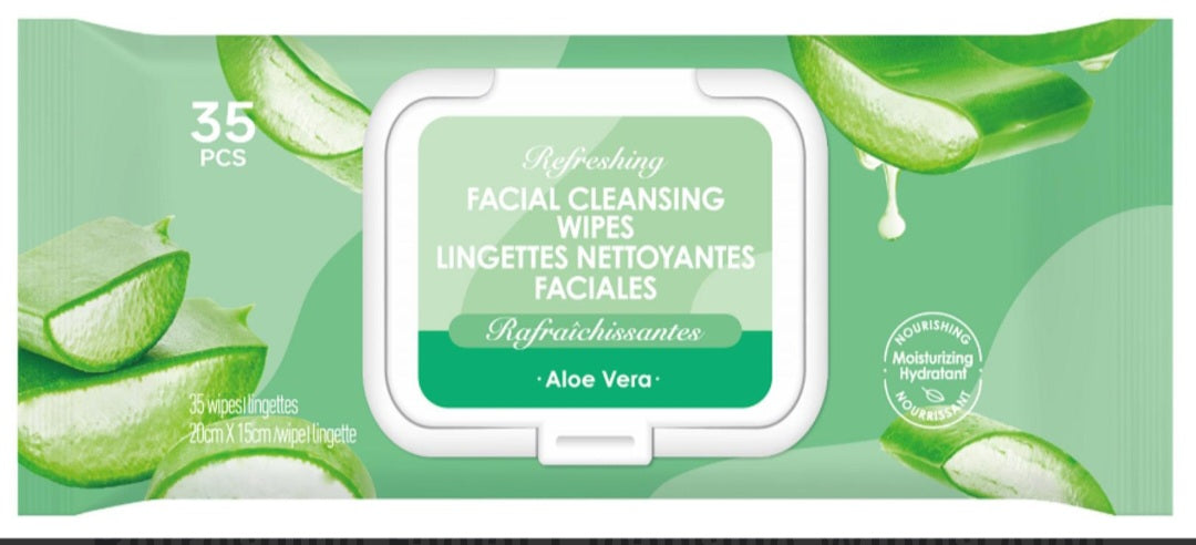 Refreshing Facial Cleansing Wipes(Aloe Vera)