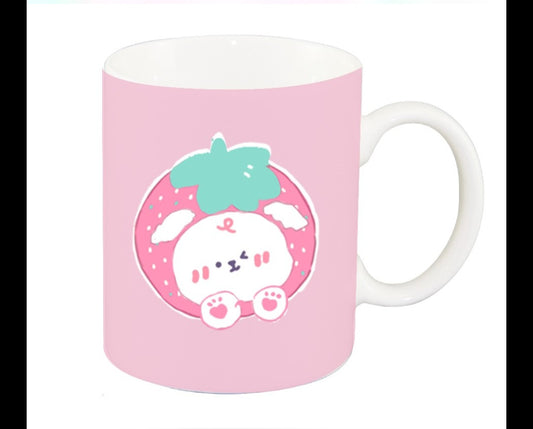 Animal Series Ceramic Cup (340mL, Model A)(Deep Pink)