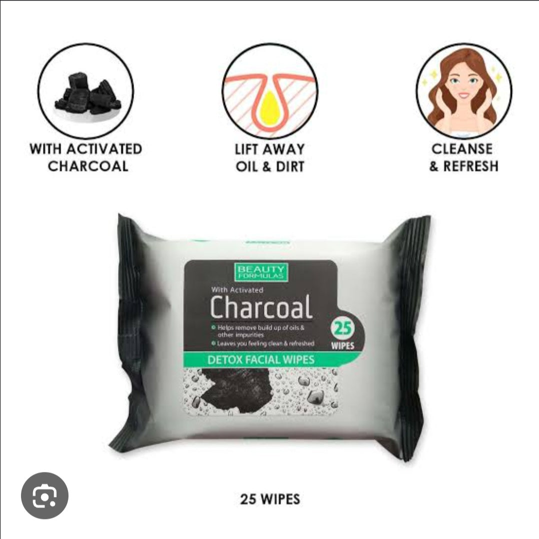 Refreshing Facial Cleansing Wipes(Charcoal)