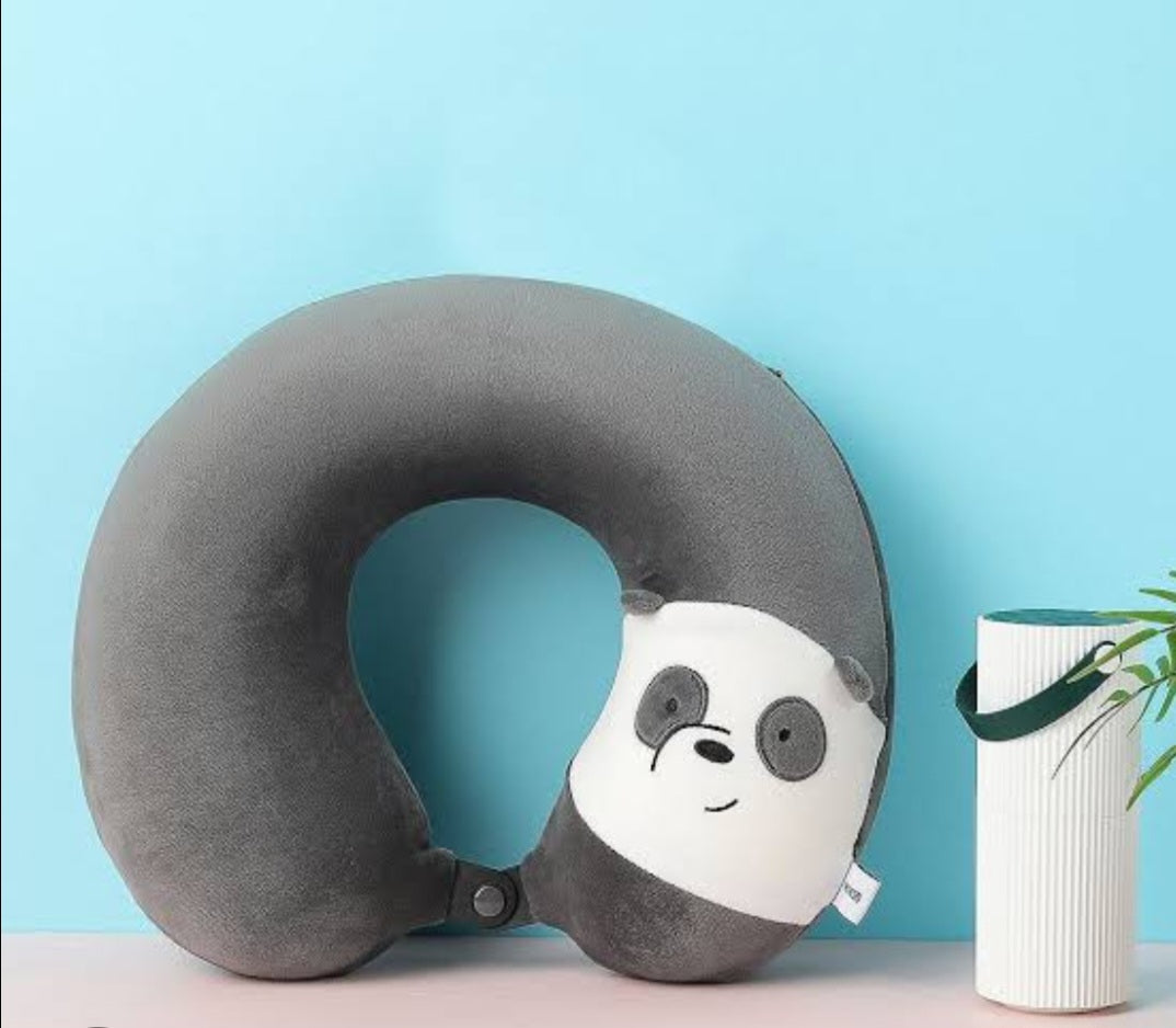 We Bare Bears- Memory Foam U-shaped Pillow (Light Grey)