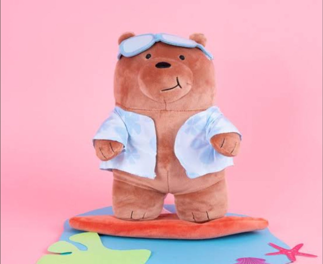 WE BARE BEARS SEASIDE MUSIC FESTIVAL 11in. Plush Toy(Surfing Grizz)