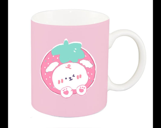 Animal Series Ceramic Cup (340mL, Model A)(Deep Pink)