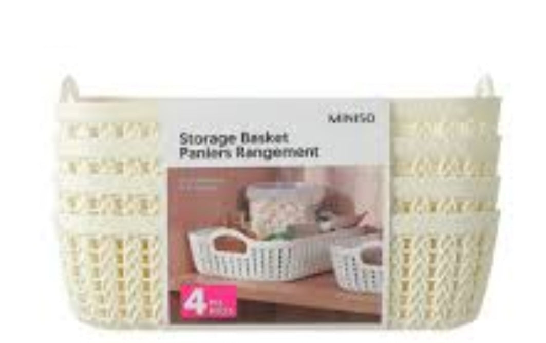 Storage Basket, M (4 pcs)(	 White)