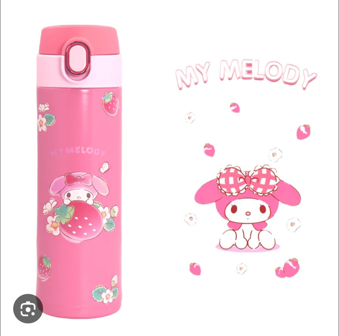Sanrio characters Strawberry collection Insulated Bottle with Auto Flip Lid (420mL)(Kuromi)