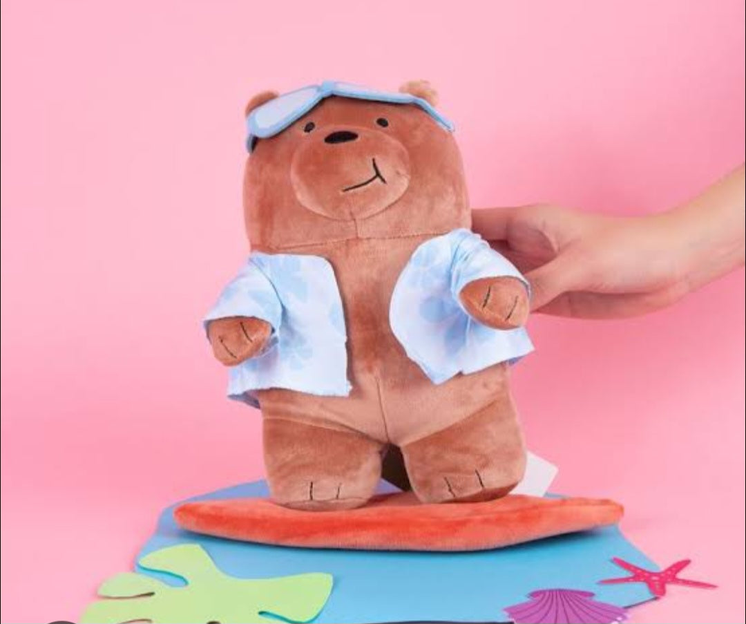 WE BARE BEARS SEASIDE MUSIC FESTIVAL 11in. Plush Toy(Surfing Grizz)