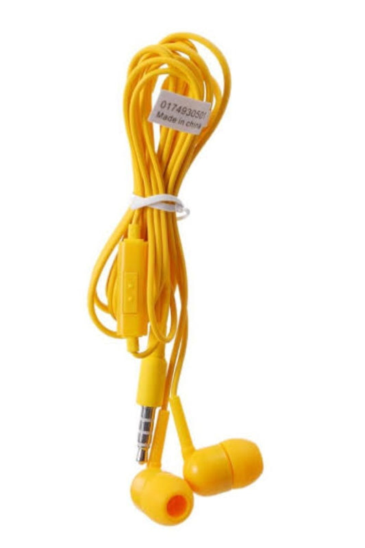Colorful Music Earphones Model No.:HF236 Yellow