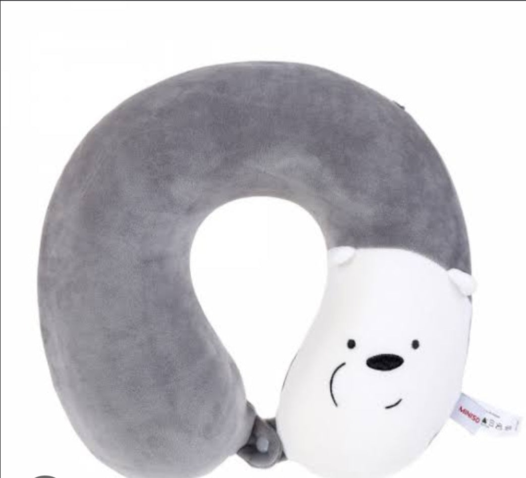 We Bare Bears- Memory Foam U-shaped Pillow (Light Grey)
