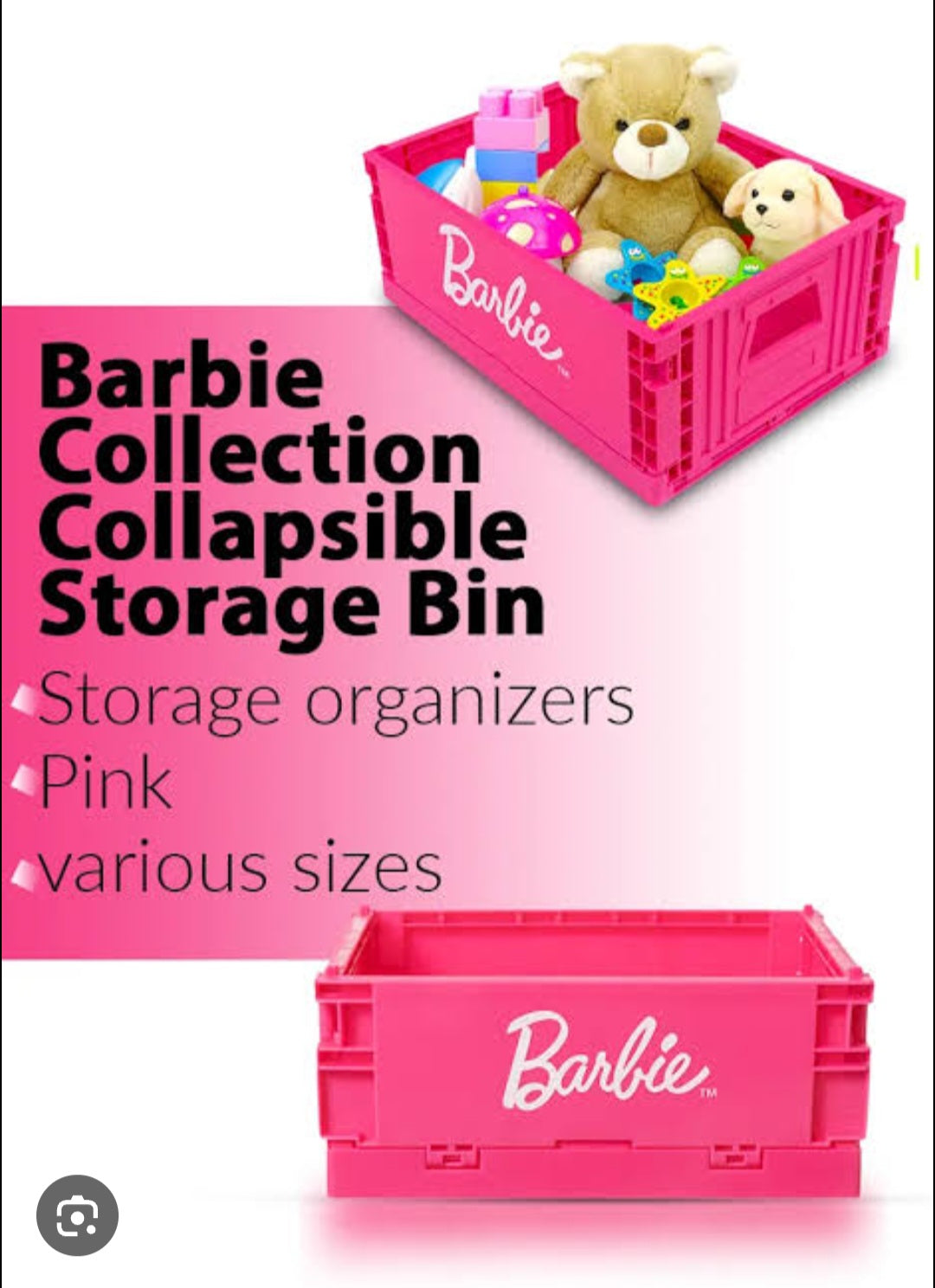 Barbie Collection Collapsible Storage Bin (L)