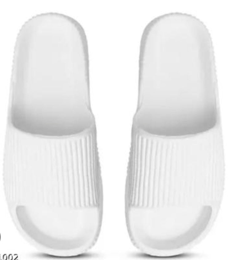 Classic Stripe Women's Bathroom Slippers(White,37-38)