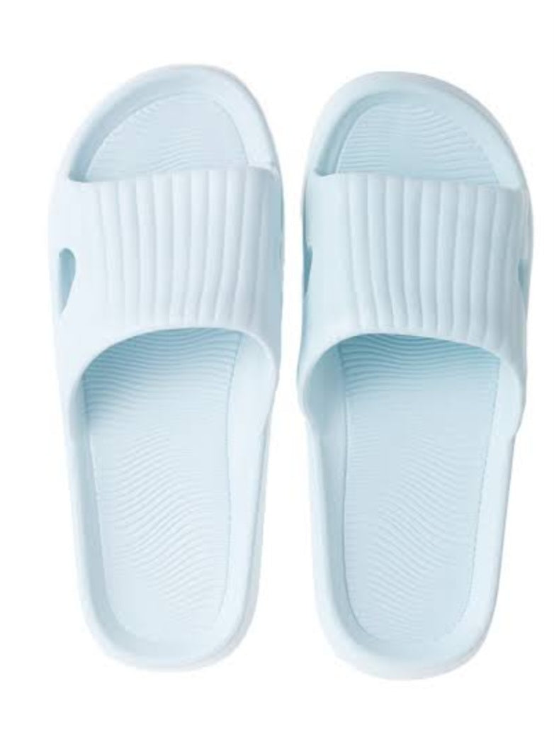 Classic Stripe Women's Bathroom Slippers(Blue,37-38)