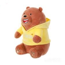 We Bare Bears Plush Toy With Hoodie(Grizzly)