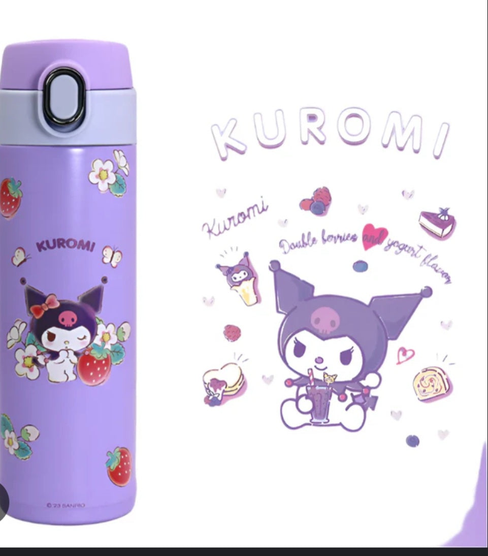 Sanrio characters Strawberry collection Insulated Bottle with Auto Flip Lid (420mL)(Kuromi)