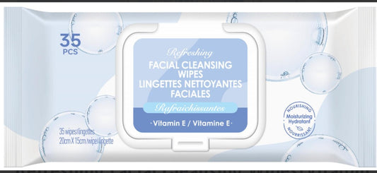 Refreshing Facial Cleansing Wipes(Vitamin E)