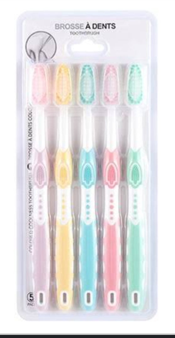 Colored Coolness Toothbrush 5 Pack