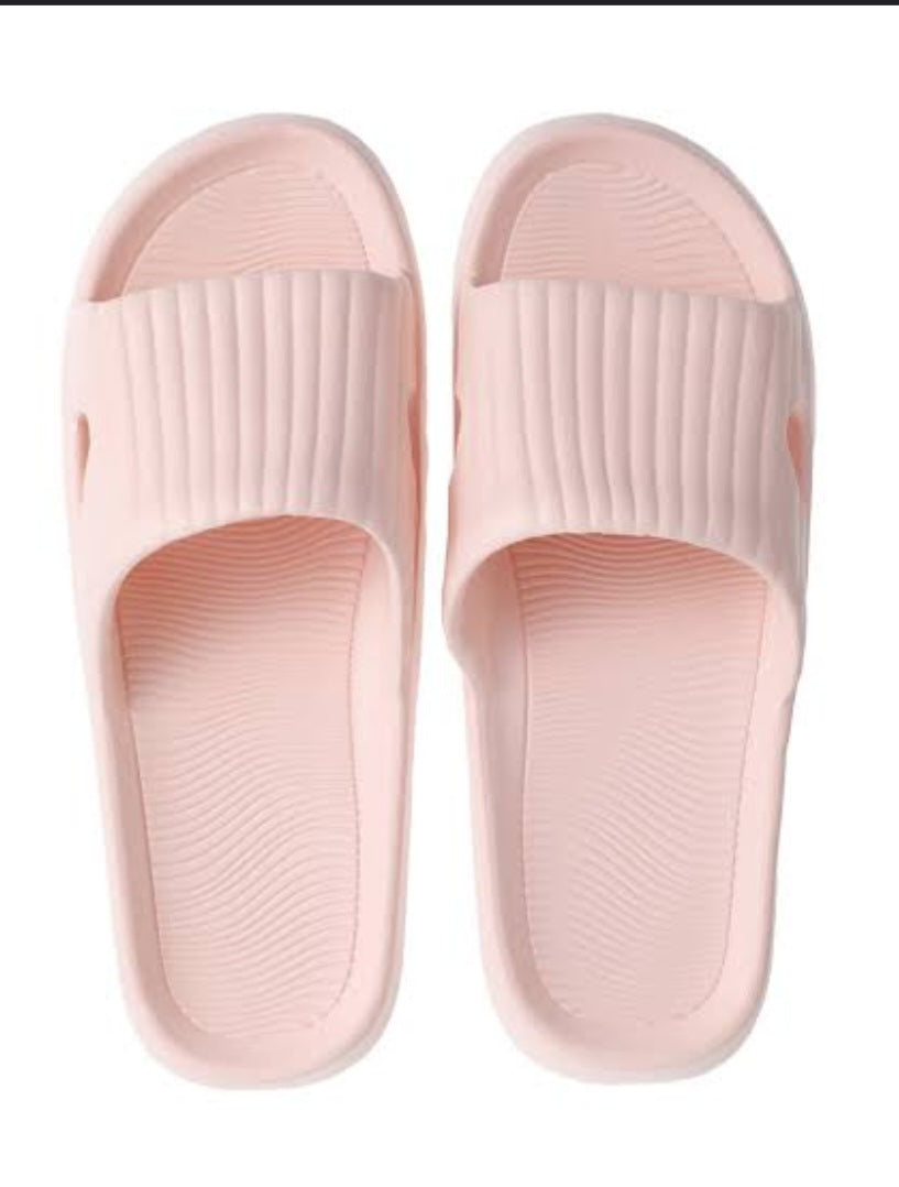 Classic Stripe Women's Bathroom Slippers(White,37-38)