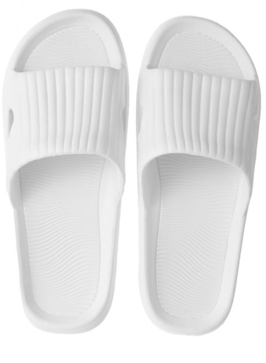 Classic Stripe Women's Bathroom Slippers(White,37-38)