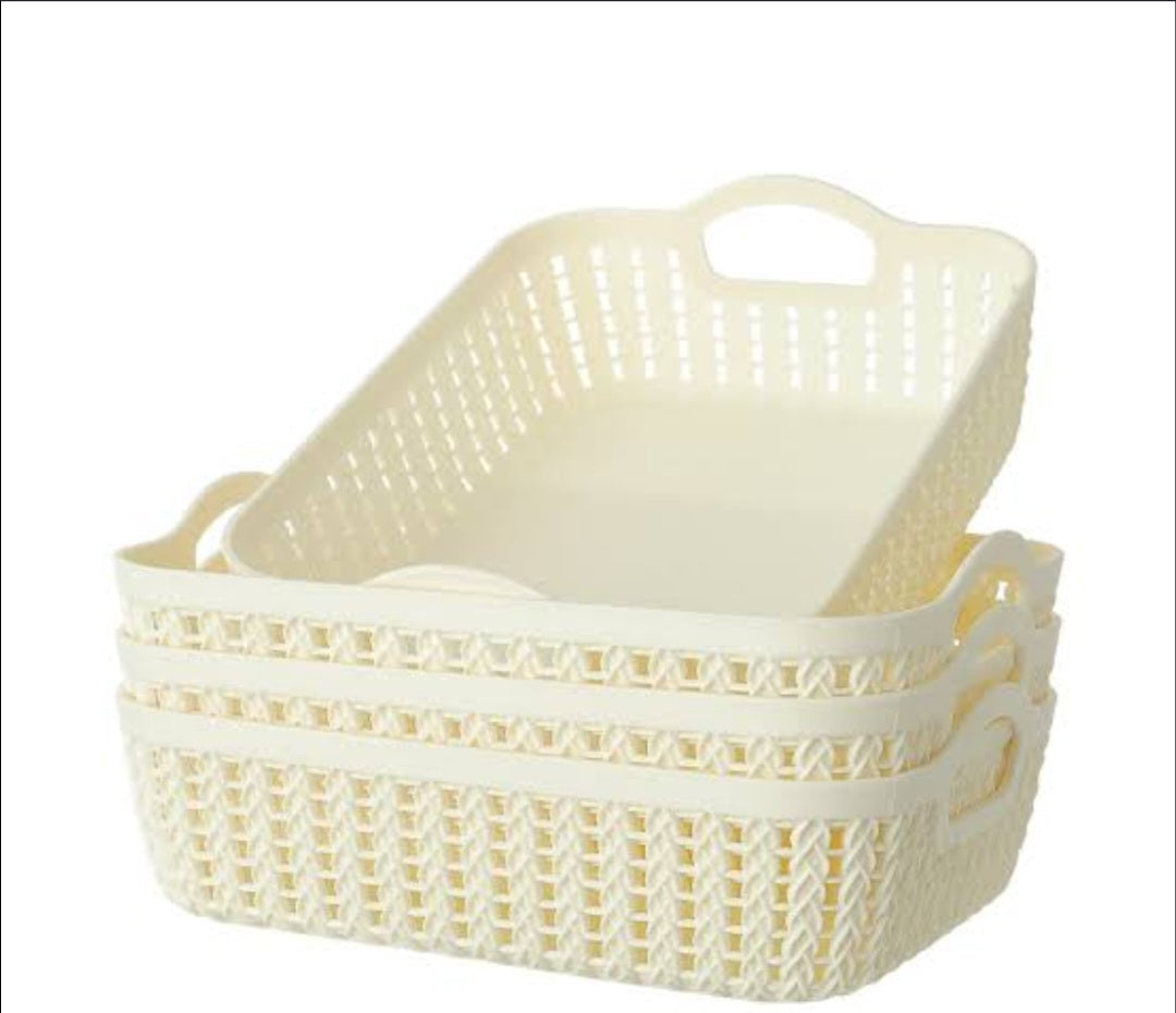Storage Basket, M (4 pcs)(	 White)