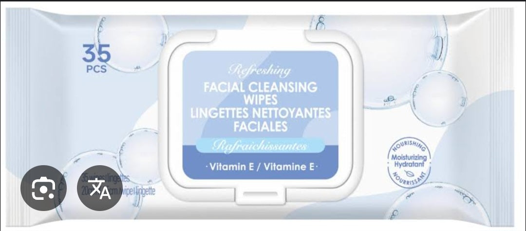 Refreshing Facial Cleansing Wipes(Vitamin E)