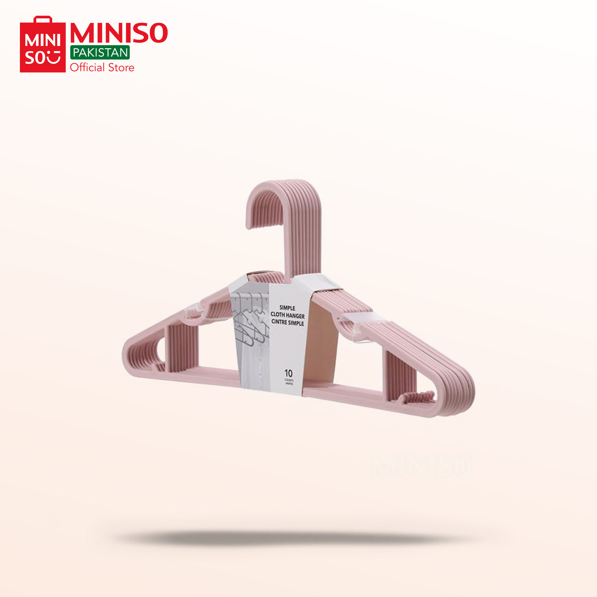 Simple Cloth Hanger 10 Counts(Pink)