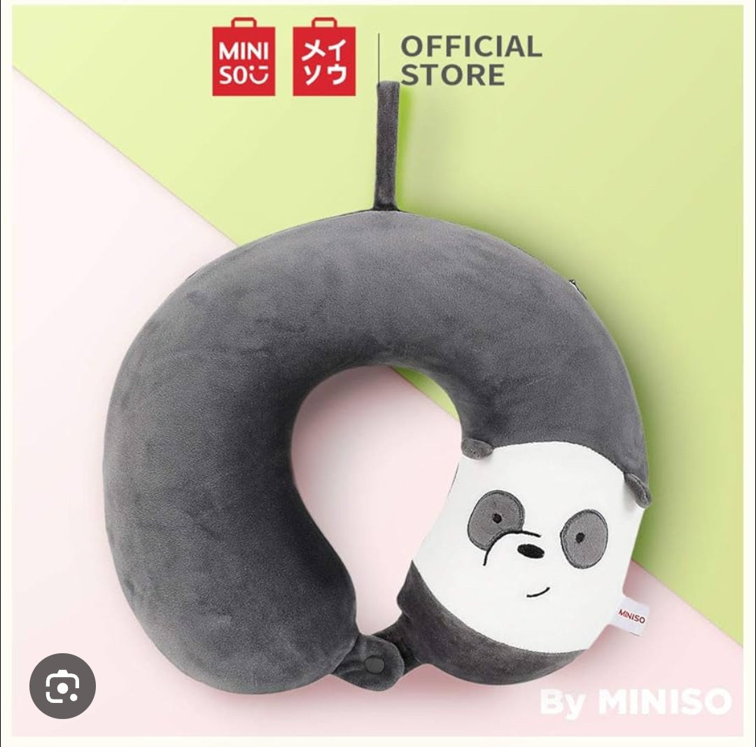 We Bare Bears- Memory Foam U-shaped Pillow (Light Grey)